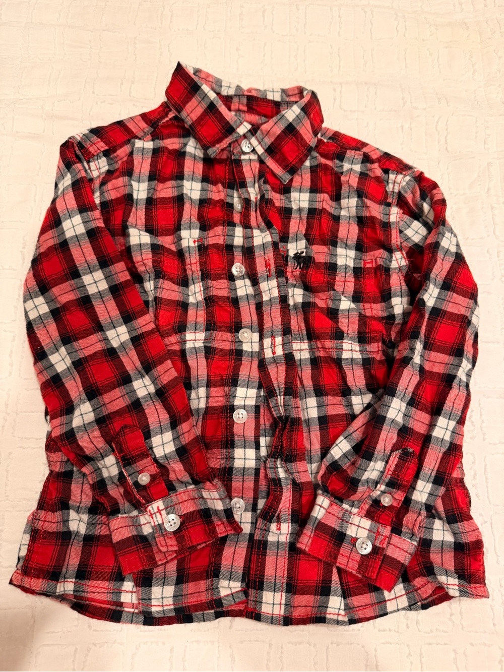 abercrombie kids Red & White Plaid Button-Down Shirt